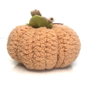 Peach Fabric Pumpkin 12cm