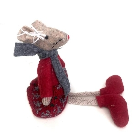 Fabric Mouse Dangle Legs 16cm