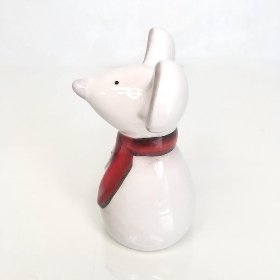White Ceramic Mouse 10cm
