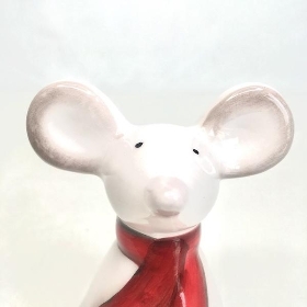White Ceramic Mouse 10cm