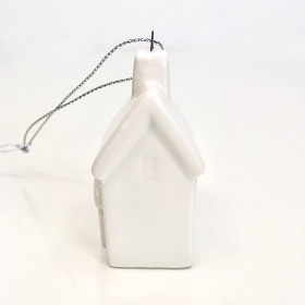 White Small Hanging Ceramic House 6cm