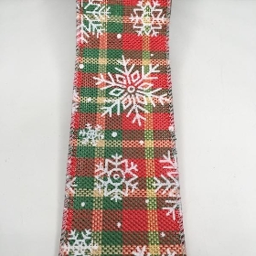 Snowflake Wired Ribbon  63mm