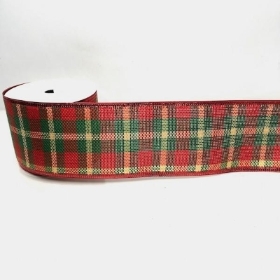 Tartan Wired Ribbon 63mm