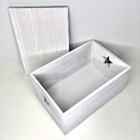 White Vintage Star Box 16cm