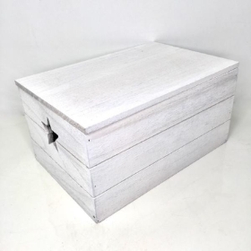 White Vintage Star Box 16cm