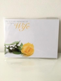 Florist Cards Yellow Wife x 6