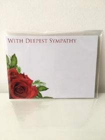 Florist Cards Red Deepest Sympathy x6