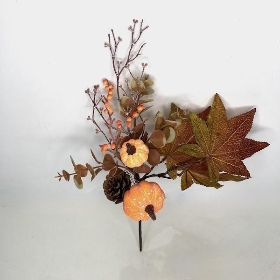 Orange Pumpkin & Eucalyptus Pick 37cm