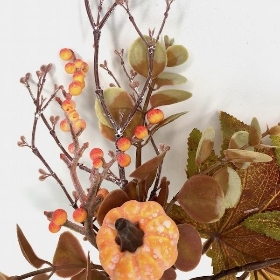 Orange Pumpkin & Eucalyptus Pick 37cm