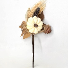 Cream Pumpkin & Wheat Pick 29cm
