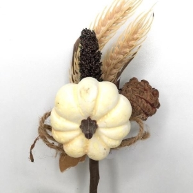 Cream Pumpkin & Wheat Pick 29cm