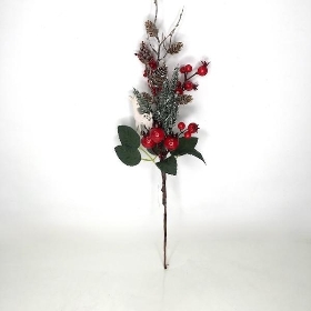 Red Berry & Reindeer Stem 46cm