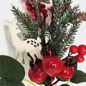 Red Berry & Reindeer Stem 46cm