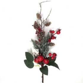 Red Berry & Reindeer Stem 46cm