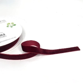 Burgundy Velvet Ribbon 12mm