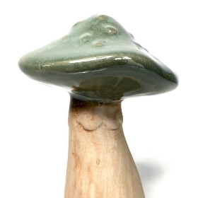 Blue Ceramic Mushroom 14cm