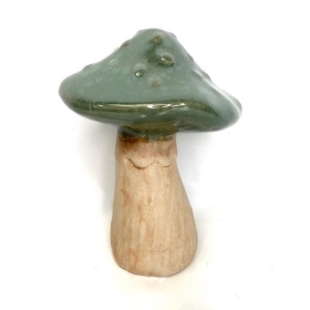 Blue Ceramic Mushroom 14cm