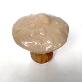 Beige Ceramic Mushroom 13cm