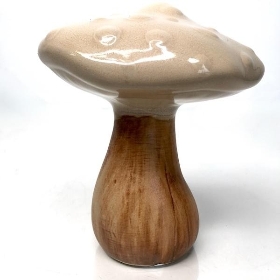 Beige Ceramic Mushroom 13cm