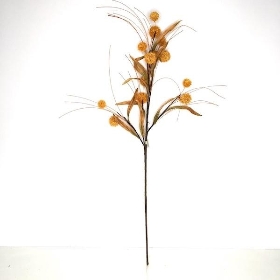 Gold Pom Pom Spray 80cm