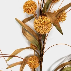Gold Pom Pom Spray 80cm