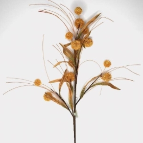 Gold Pom Pom Spray 80cm