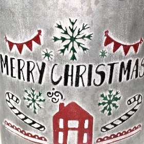 Zinc Christmas Planter 28cm