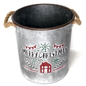 Zinc Christmas Planter 28cm
