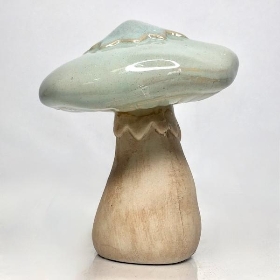 Blue Ceramic Mushroom 10cm