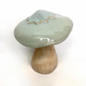 Blue Ceramic Mushroom 10cm