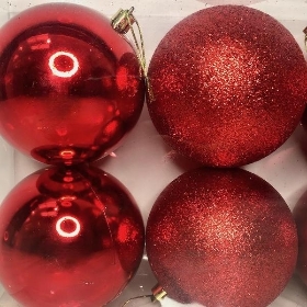 Red Bauble 10cm x 6