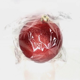 Red Glitter Bauble 15cm