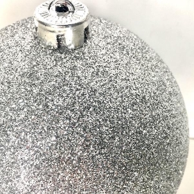 Silver Glitter Bauble 15cm