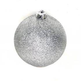 Silver Glitter Bauble 15cm