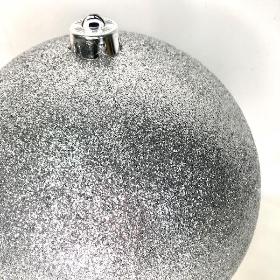 Silver Glitter Bauble 20cm