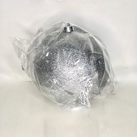 Silver Glitter Bauble 20cm