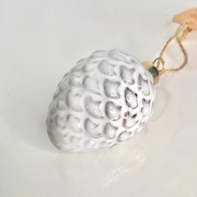 Mottled Ceramic Hanging Pinecone 8cm