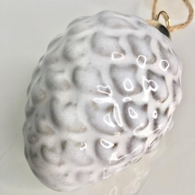 Mottled Ceramic Hanging Pinecone 8cm