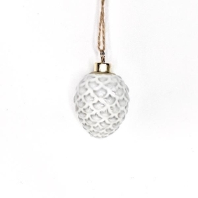 Mottled Ceramic Hanging Pinecone 8cm