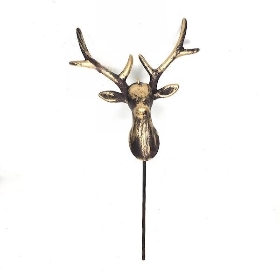 Gold Reindeer Head Pick 31cm