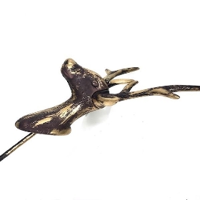 Gold Reindeer Head Pick 31cm