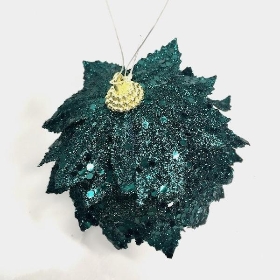 Green Hanging Leaf Bauble 10cm