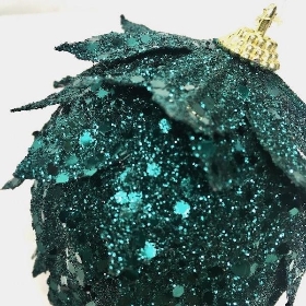 Green Hanging Leaf Bauble 10cm