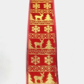 Gold Reindeer Ribbon 63mm