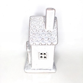 White Ceramic Tealight House 19cm