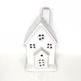 White Ceramic Tealight House 19cm