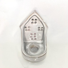 White Ceramic House Tealight Holder 8cm