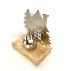 Metal House Tealight Holder 13cm
