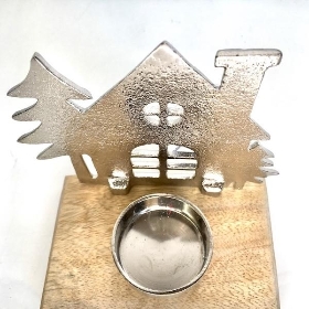 Metal House Tealight Holder 13cm