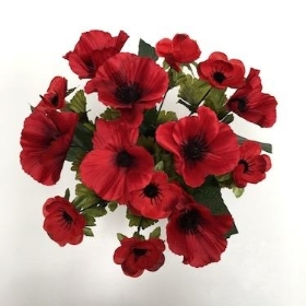 Red Poppy Grave Pot 29cm